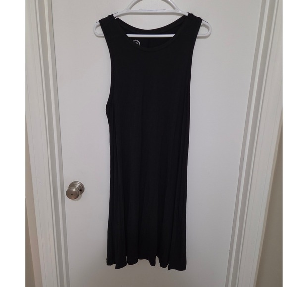 Maurices Dresses & Skirts - Maurices 24/7 Womens Black Sleeveless Swing Dress Jersey Knit Size 0 Tank